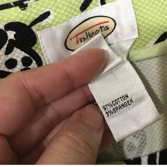 talbots womens 90s Mid Rise pencil skirt lady bug green casual summer Size 4 - Picture 4 of 5